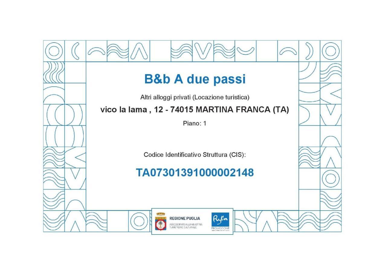 B&B A Due Passi Martina Franca Exteriör bild